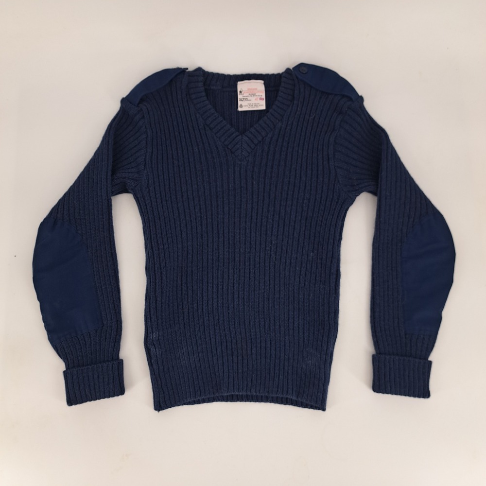 Brigade Quartermasters Wool Sweater Pullover Blue Size 42 Mens Made in England
